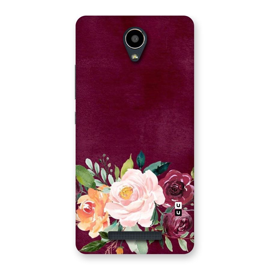 Plum Floral Design Back Case for Redmi Note 2