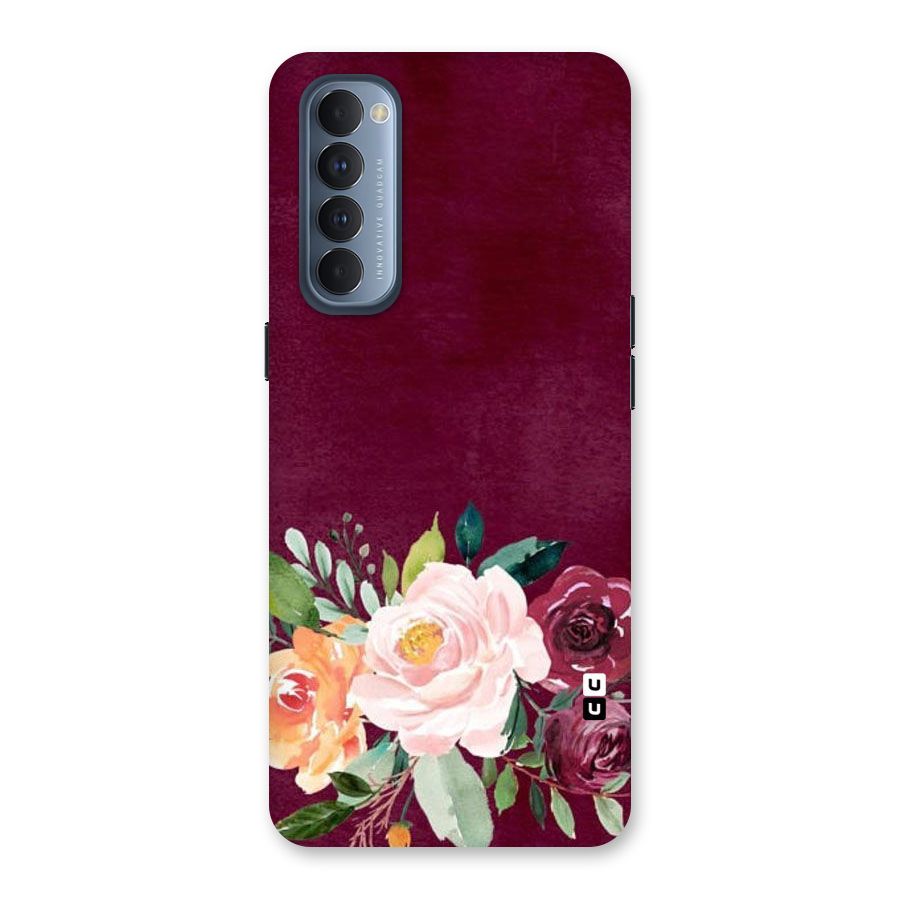 Plum Floral Design Back Case for Reno4 Pro