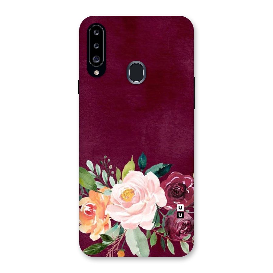 Plum Floral Design Back Case for Samsung Galaxy A20s