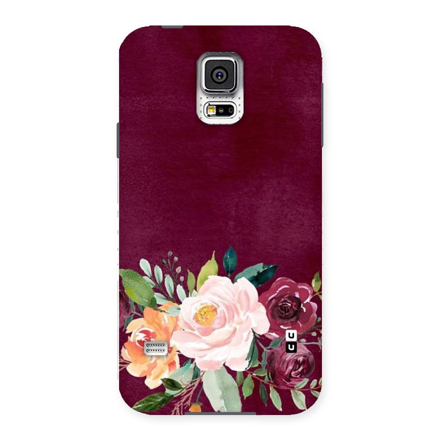 Plum Floral Design Back Case for Samsung Galaxy S5