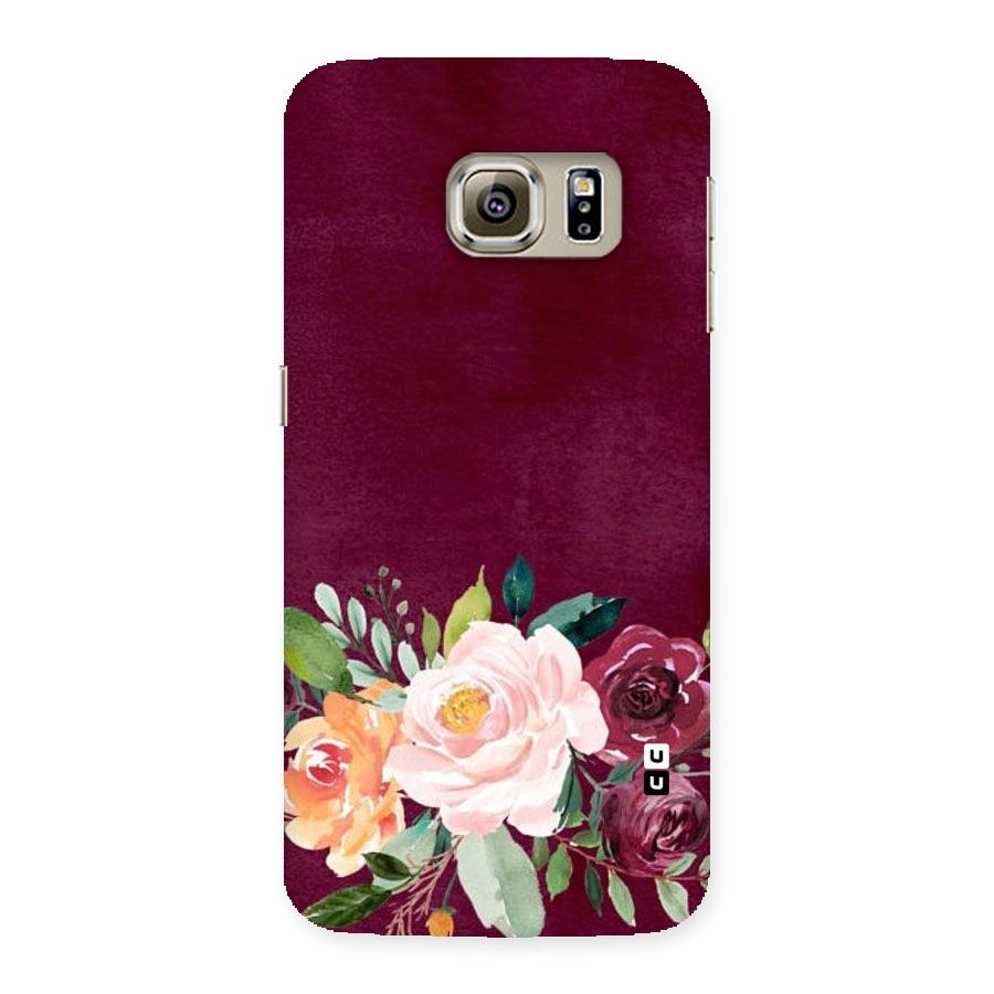 Plum Floral Design Back Case for Samsung Galaxy S6 Edge