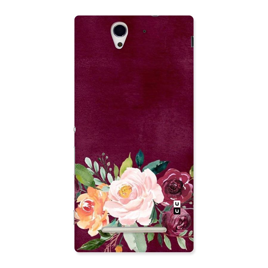 Plum Floral Design Back Case for Sony Xperia C3