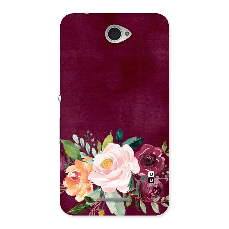 Plum Floral Design Back Case for Sony Xperia E4
