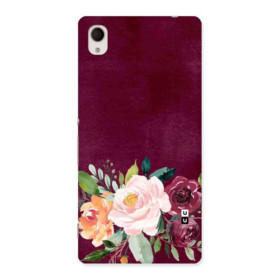Plum Floral Design Back Case for Sony Xperia M4