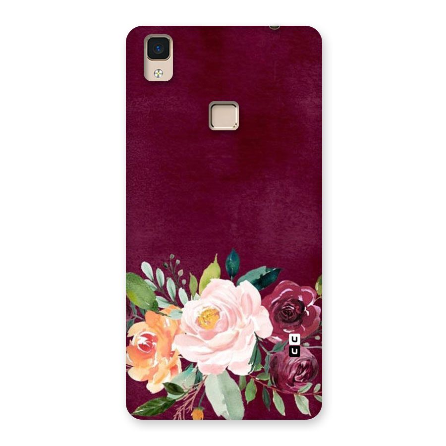 Plum Floral Design Back Case for V3 Max