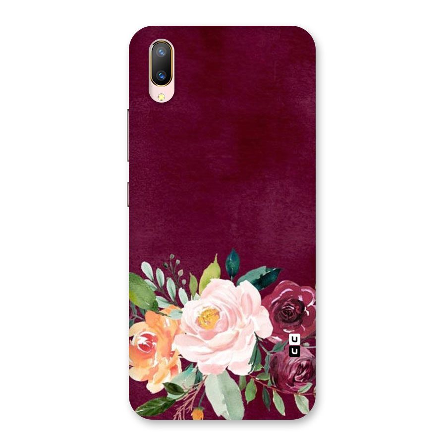 Plum Floral Design Back Case for Vivo V11 Pro