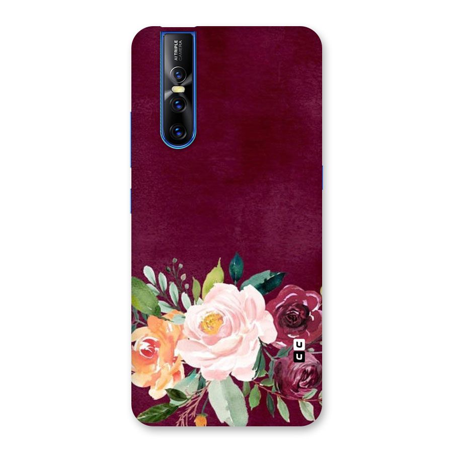 Plum Floral Design Back Case for Vivo V15 Pro