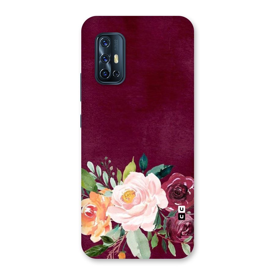 Plum Floral Design Back Case for Vivo V17