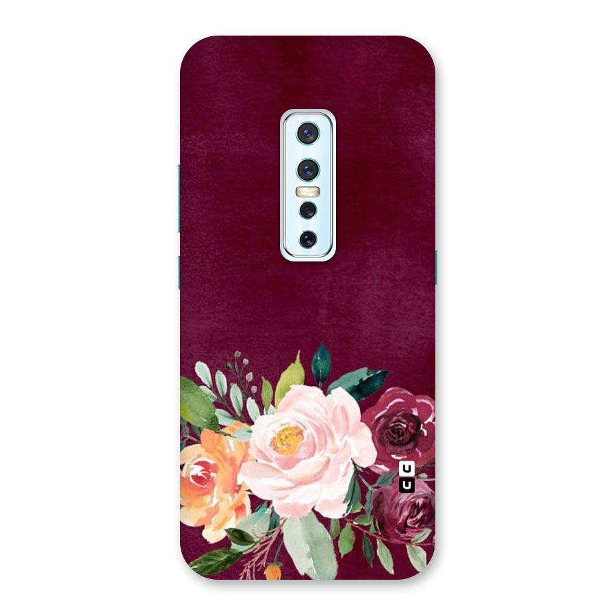 Plum Floral Design Back Case for Vivo V17 Pro