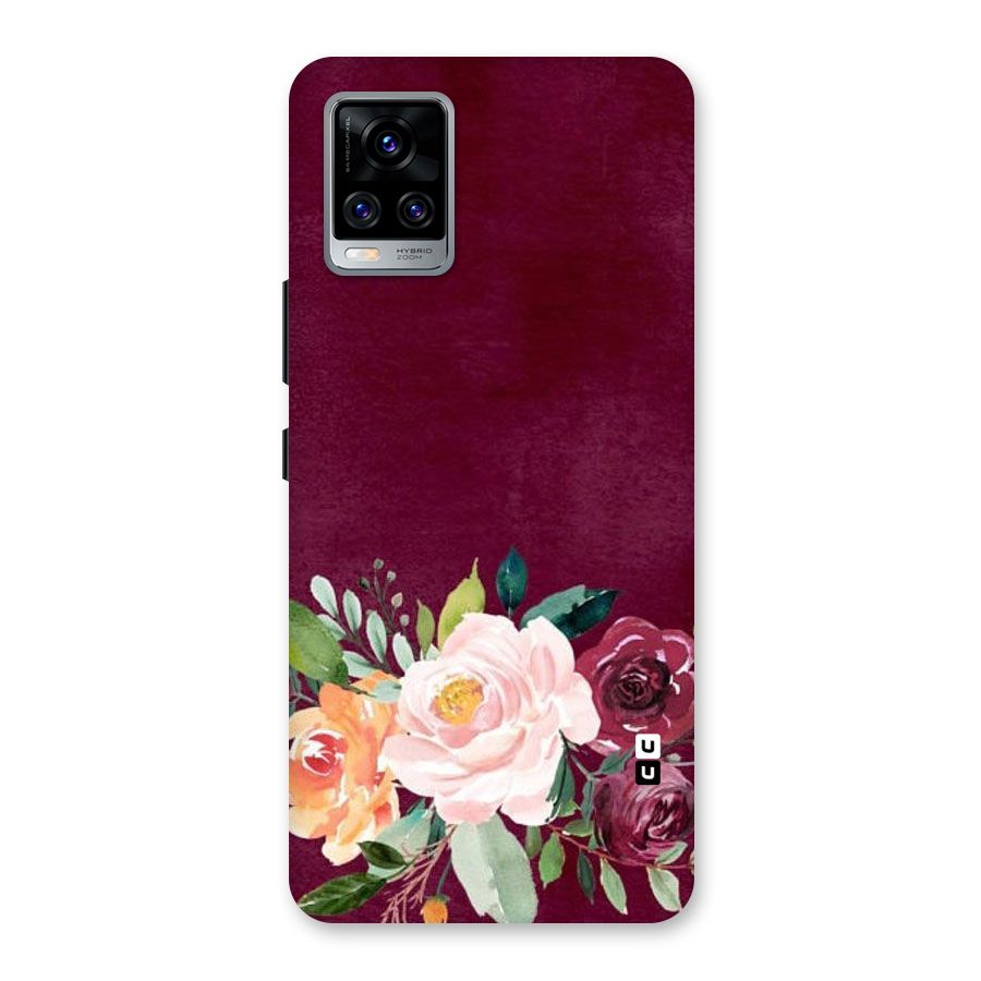 Plum Floral Design Back Case for Vivo V20 Pro