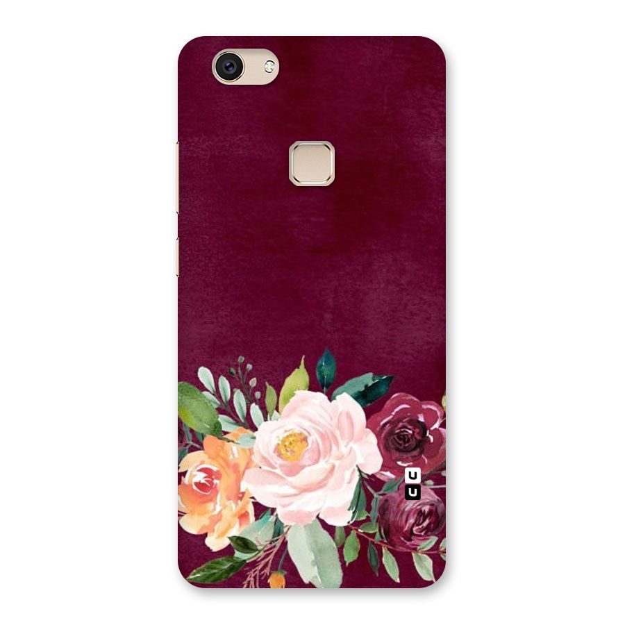 Plum Floral Design Back Case for Vivo V7