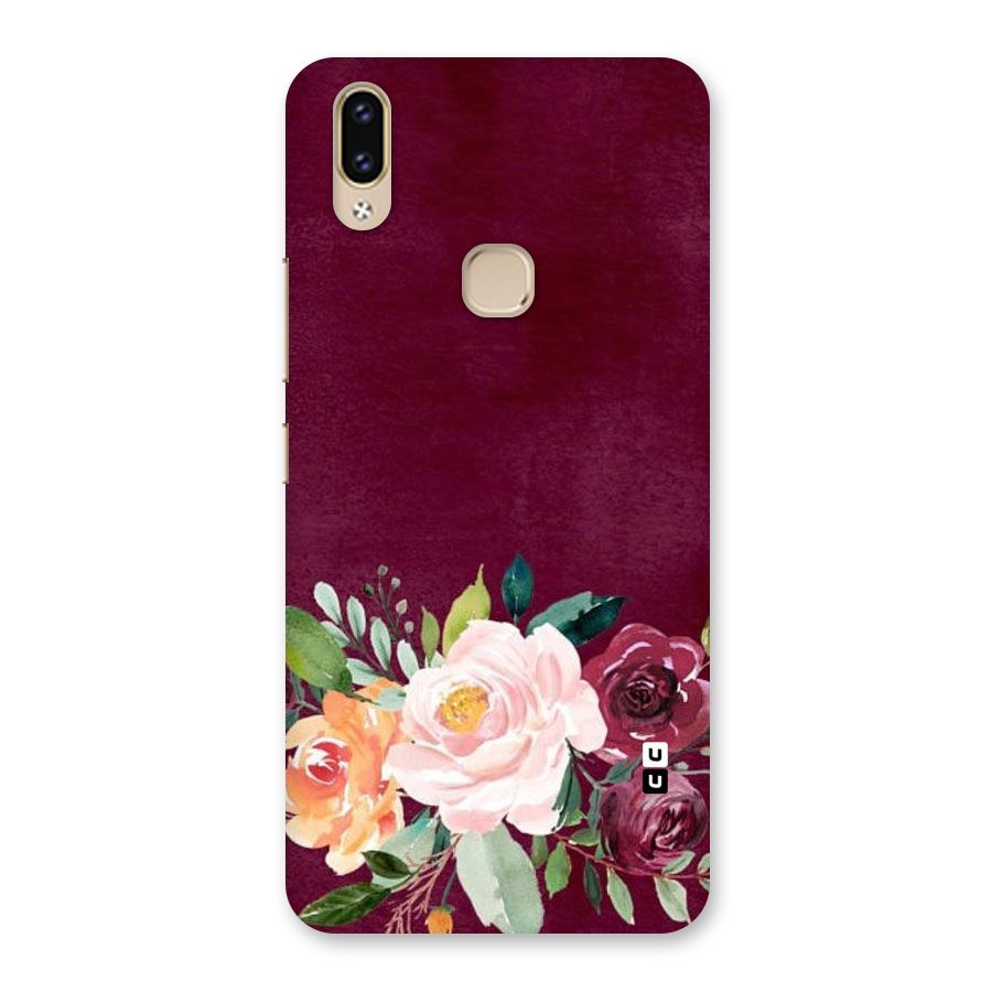 Plum Floral Design Back Case for Vivo V9 Youth