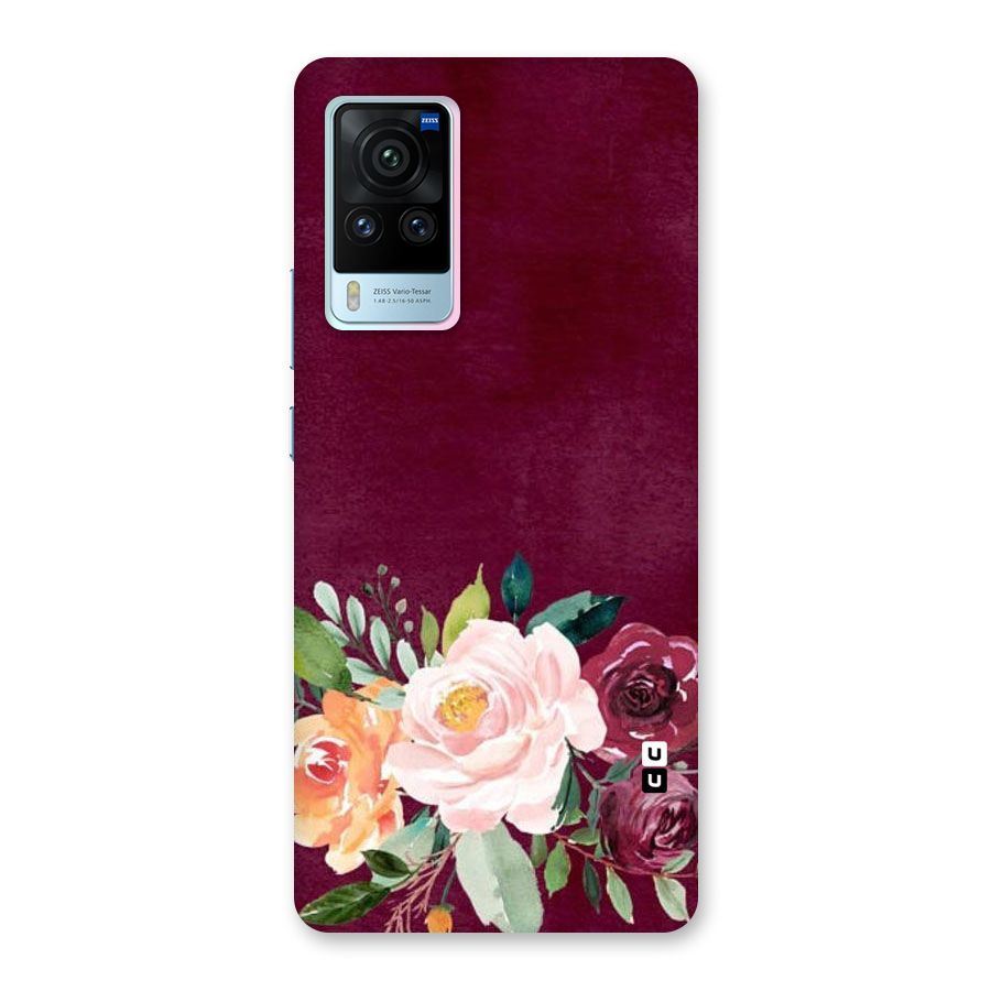 Plum Floral Design Back Case for Vivo X60 Pro
