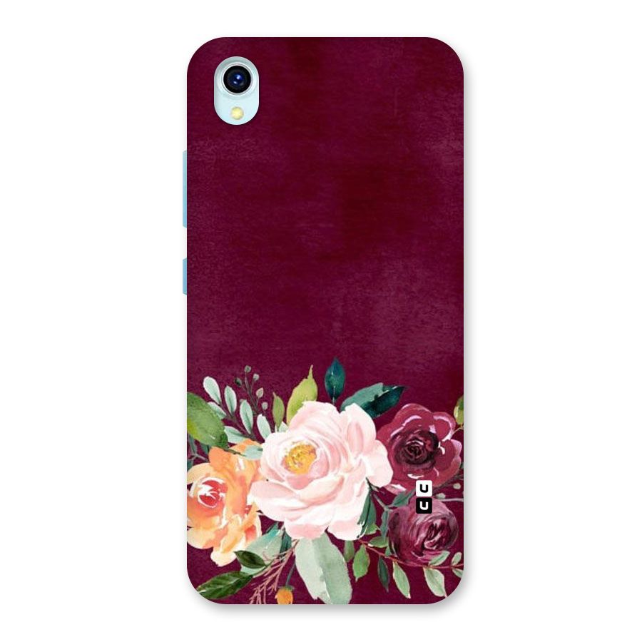 Plum Floral Design Back Case for Vivo Y1s