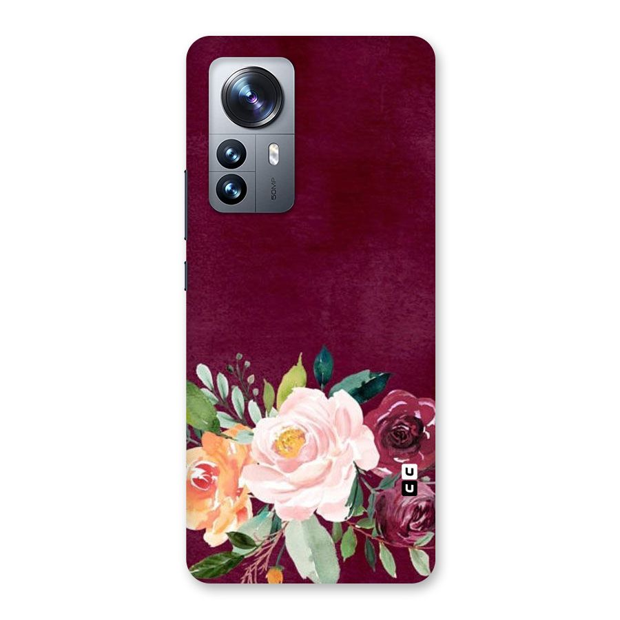 Plum Floral Design Back Case for Xiaomi 12 Pro