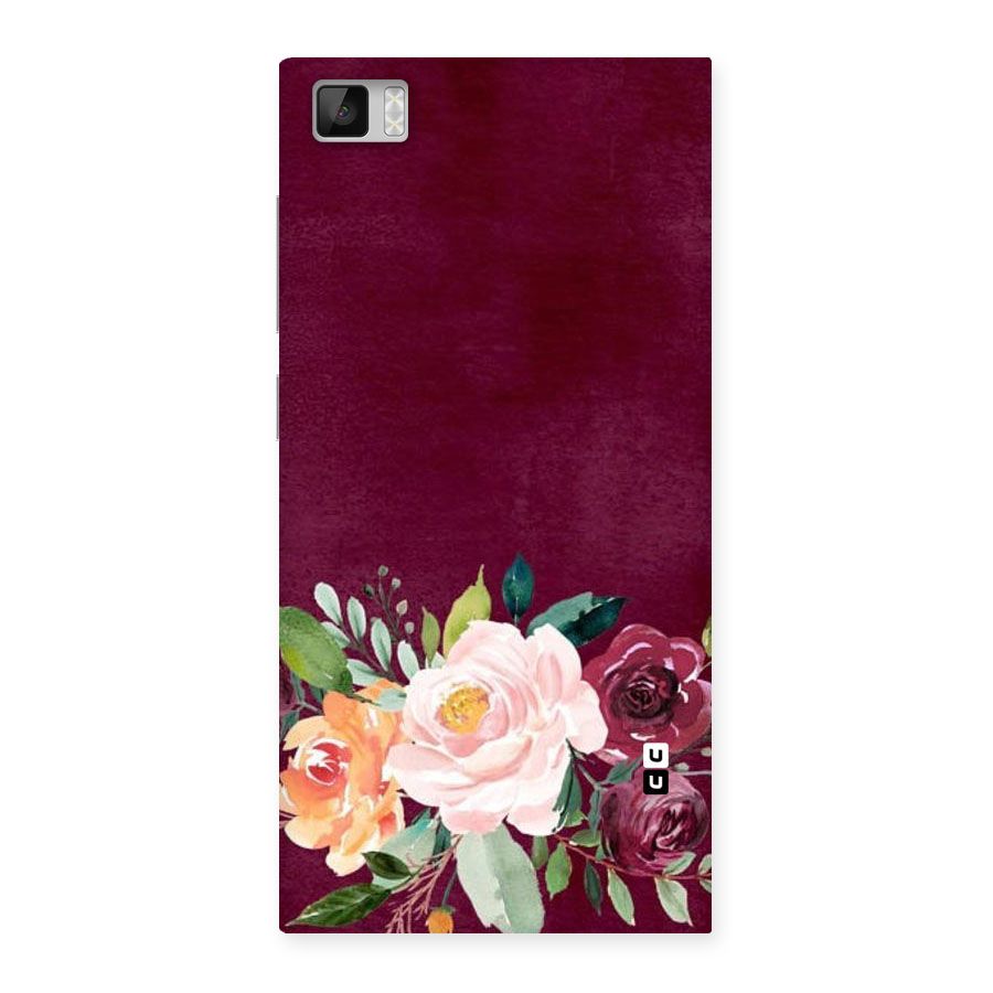 Plum Floral Design Back Case for Xiaomi Mi3