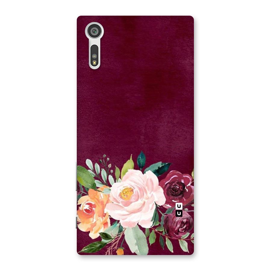 Plum Floral Design Back Case for Xperia XZ