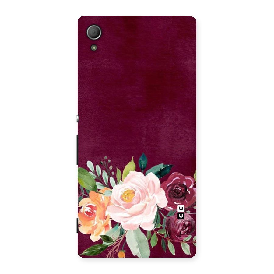 Plum Floral Design Back Case for Xperia Z4