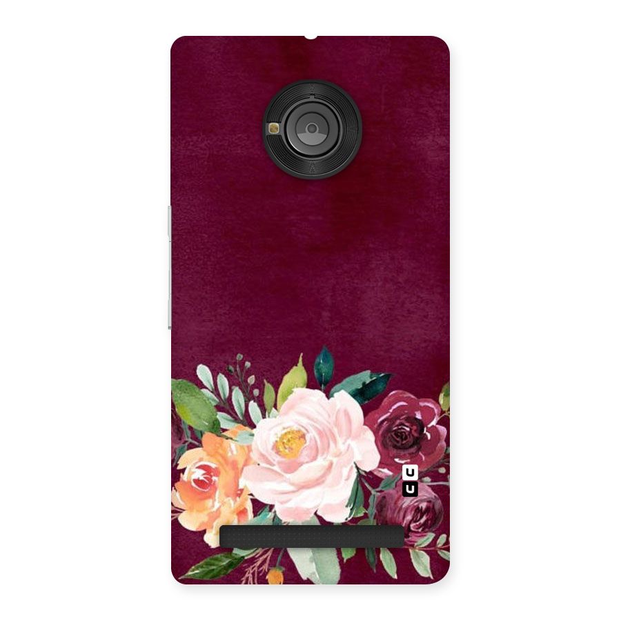 Plum Floral Design Back Case for Yu Yunique