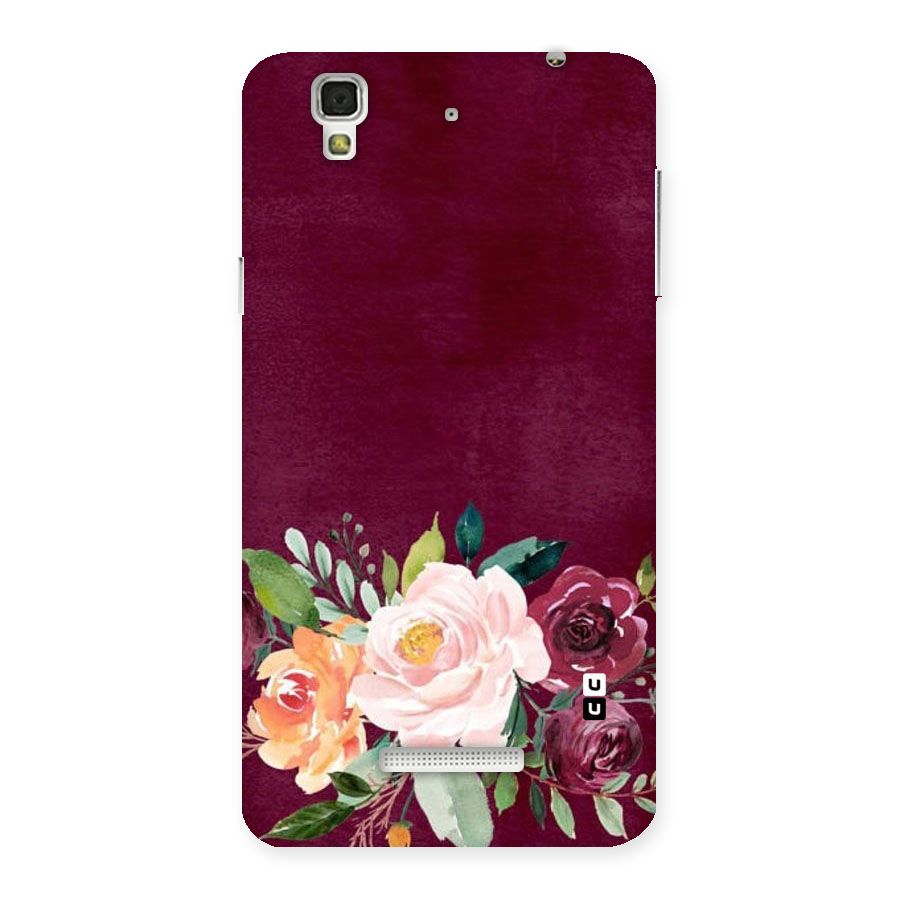 Plum Floral Design Back Case for Yu Yureka