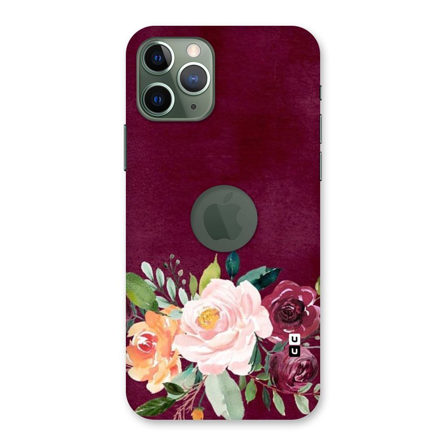 Plum Floral Design Back Case for iPhone 11 Pro Logo  Cut