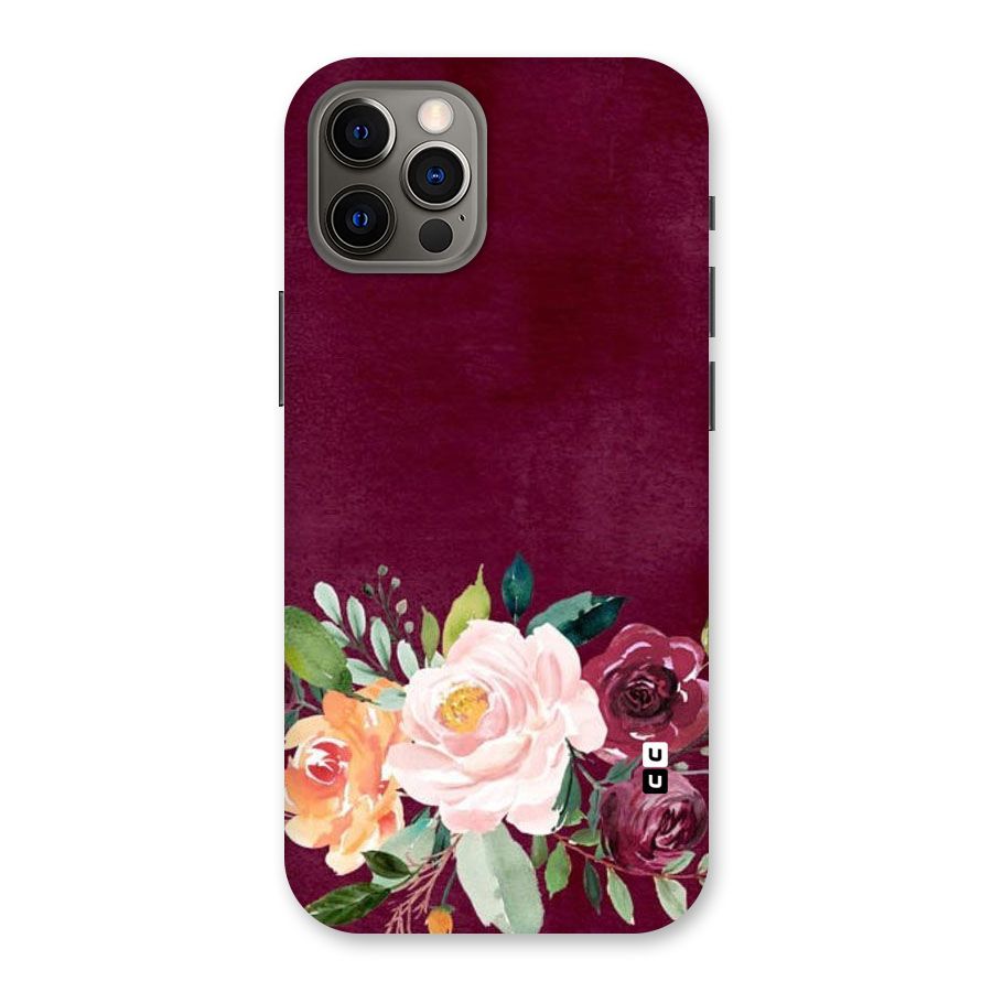 Plum Floral Design Back Case for iPhone 12 Pro