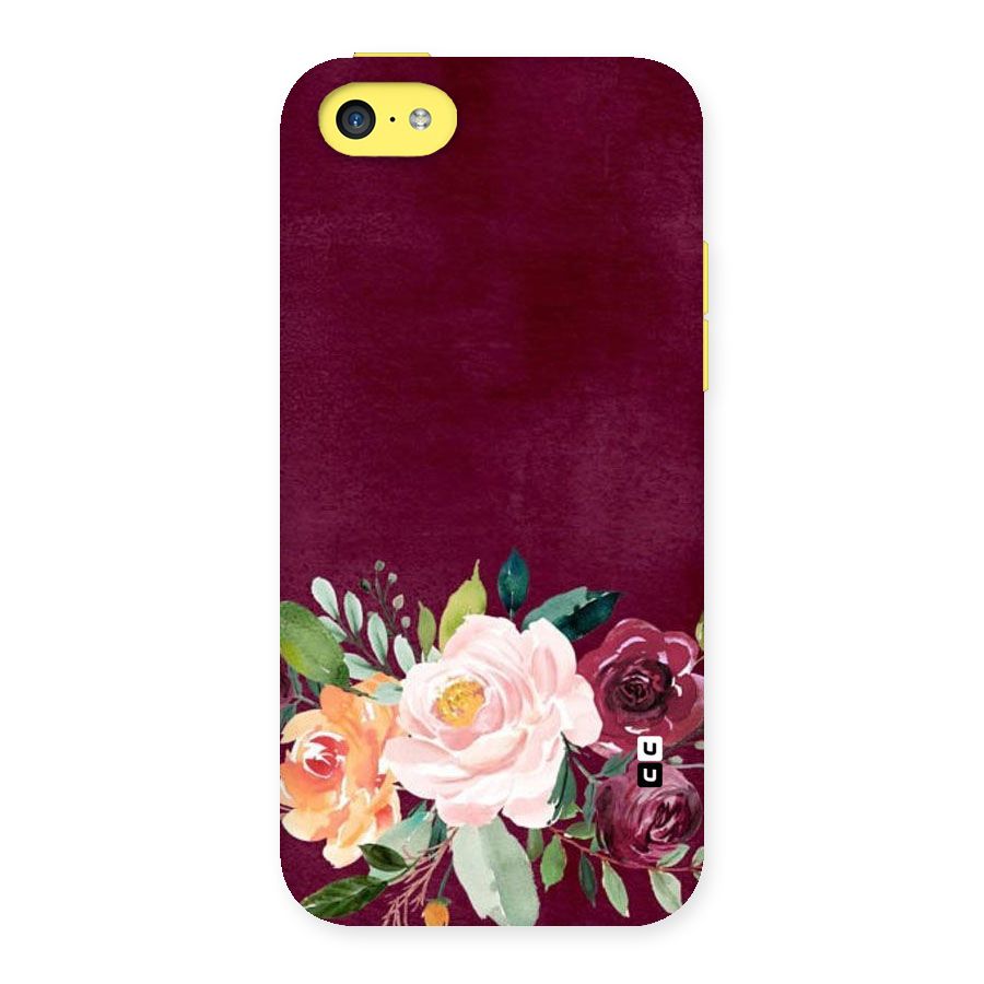 Plum Floral Design Back Case for iPhone 5C