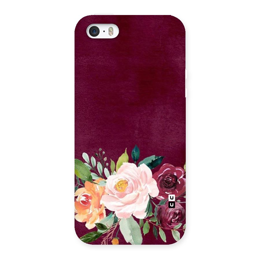 Plum Floral Design Back Case for iPhone SE