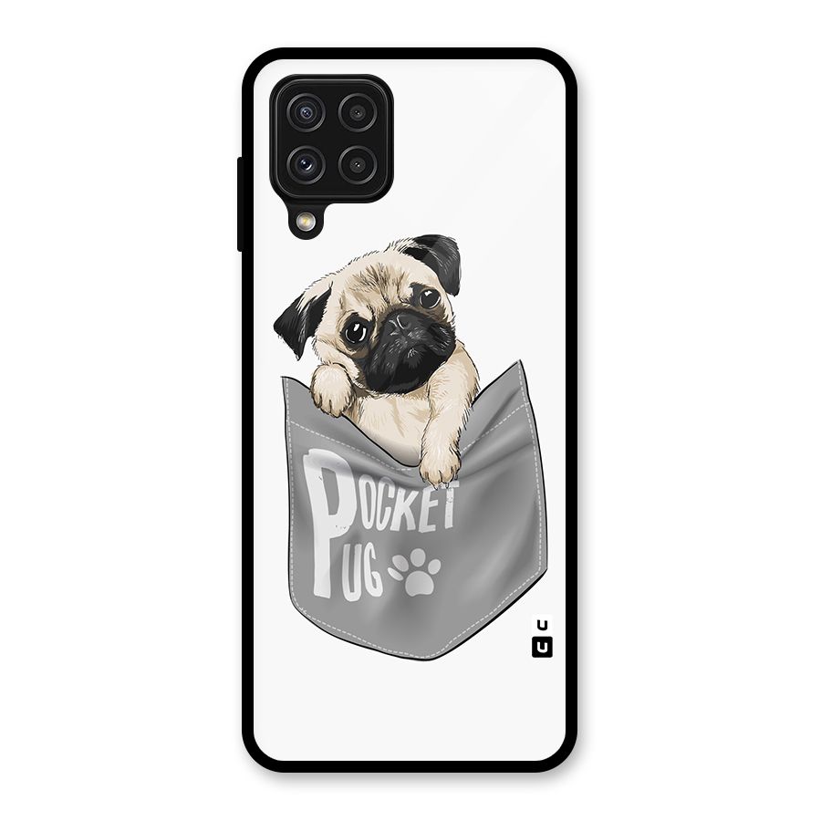 Pocket Pug Glass Back Case for Galaxy A22 4G