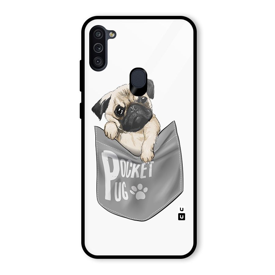 Pocket Pug Glass Back Case for Galaxy M11