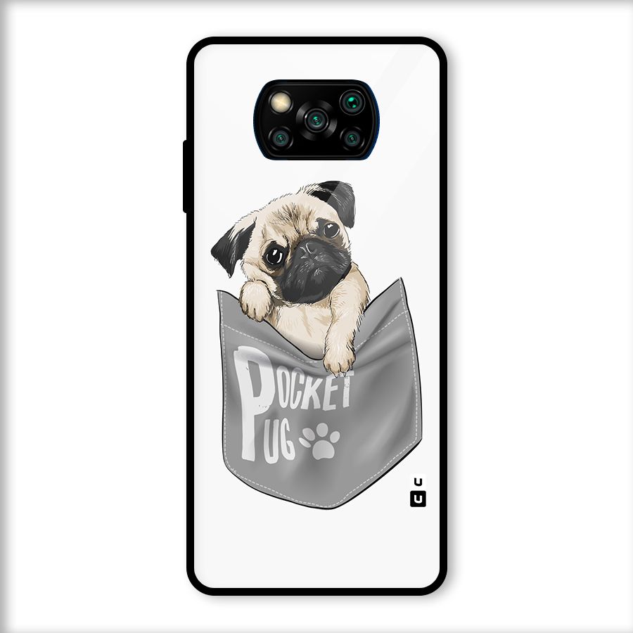 Pocket Pug Glass Back Case for Poco X3