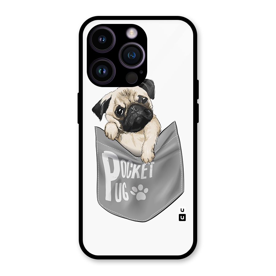 Pocket Pug Glass Back Case for iPhone 14 Pro