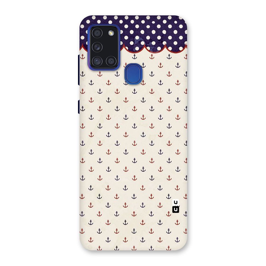 Polka Anchor Back Case for Galaxy A21s