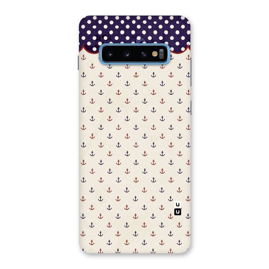 Polka Anchor Back Case for Galaxy S10 Plus