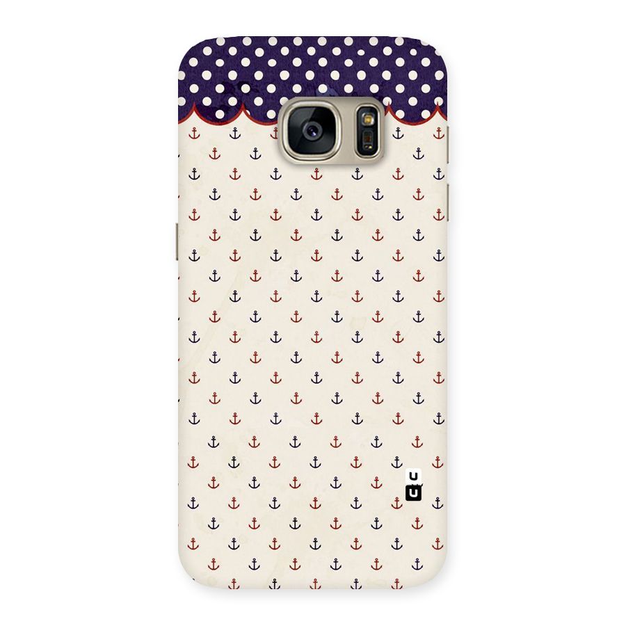 Polka Anchor Back Case for Galaxy S7