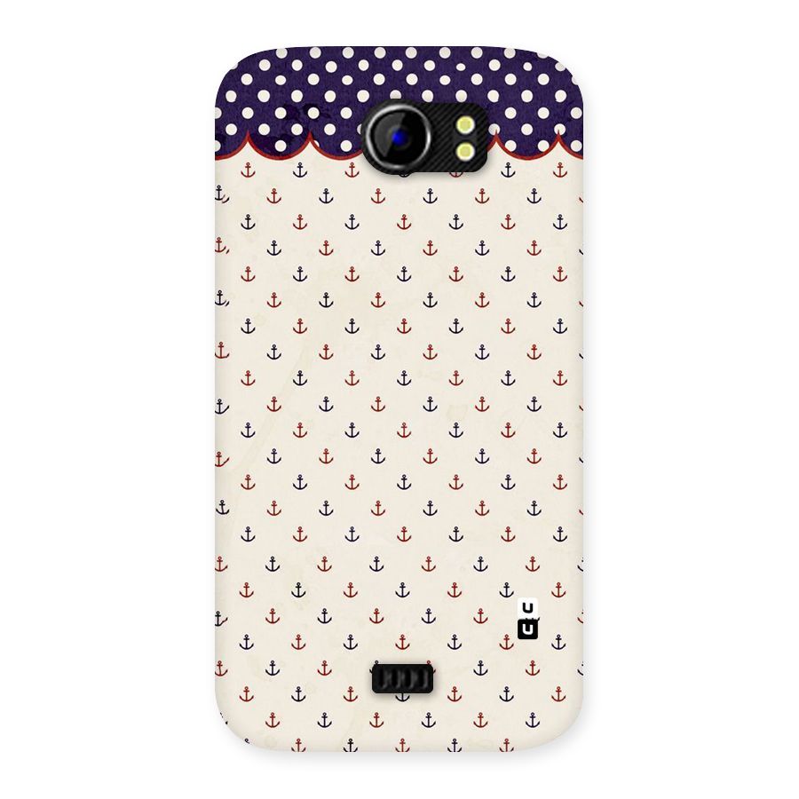 Polka Anchor Back Case for Micromax Canvas 2 A110