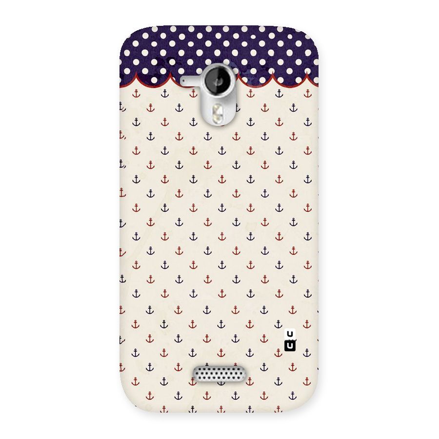 Polka Anchor Back Case for Micromax Canvas HD A116