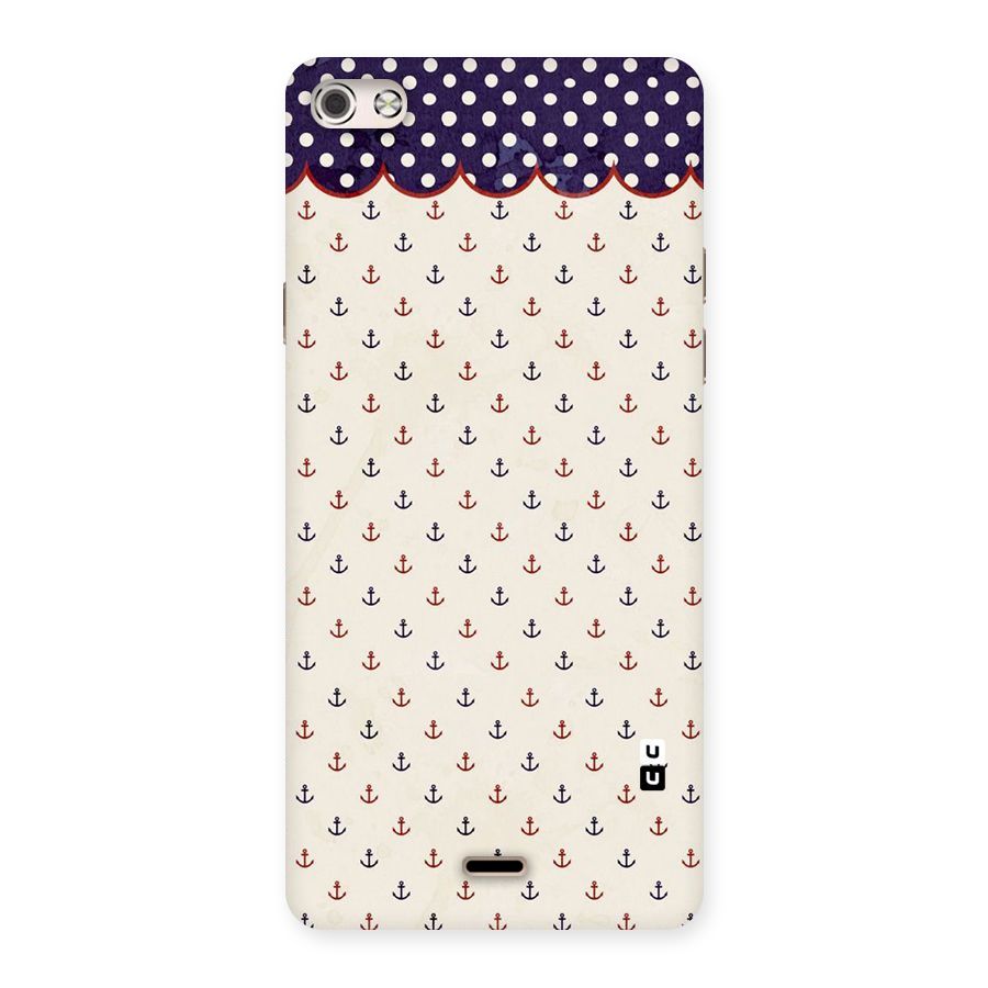 Polka Anchor Back Case for Micromax Canvas Silver 5