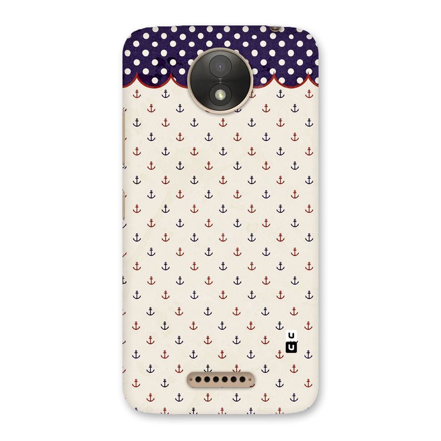 Polka Anchor Back Case for Moto C Plus
