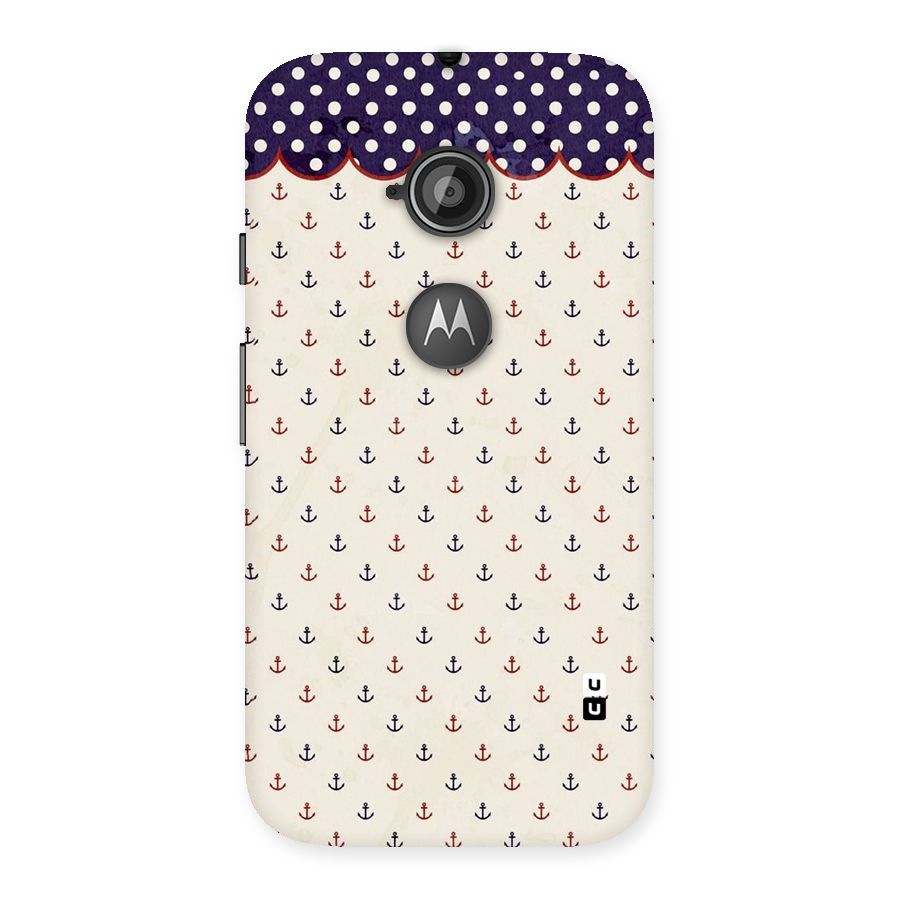 Polka Anchor Back Case for Moto E 2nd Gen