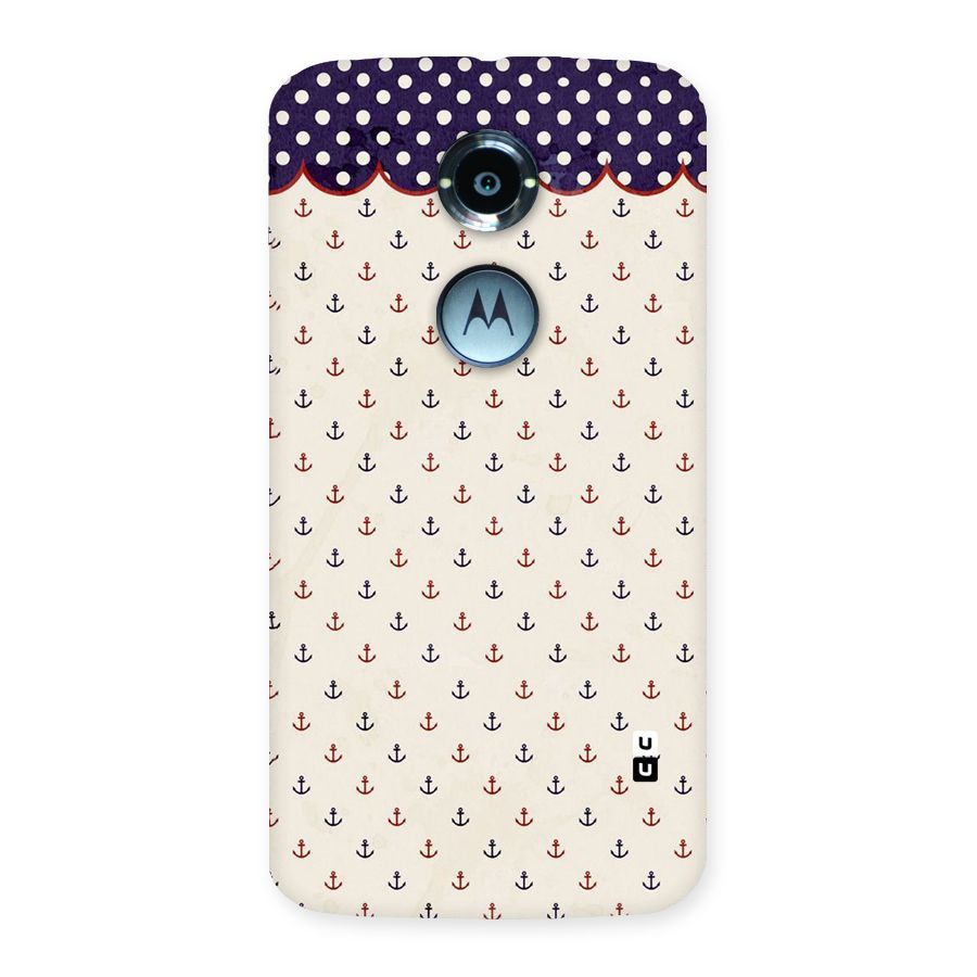 Polka Anchor Back Case for Moto X 2nd Gen
