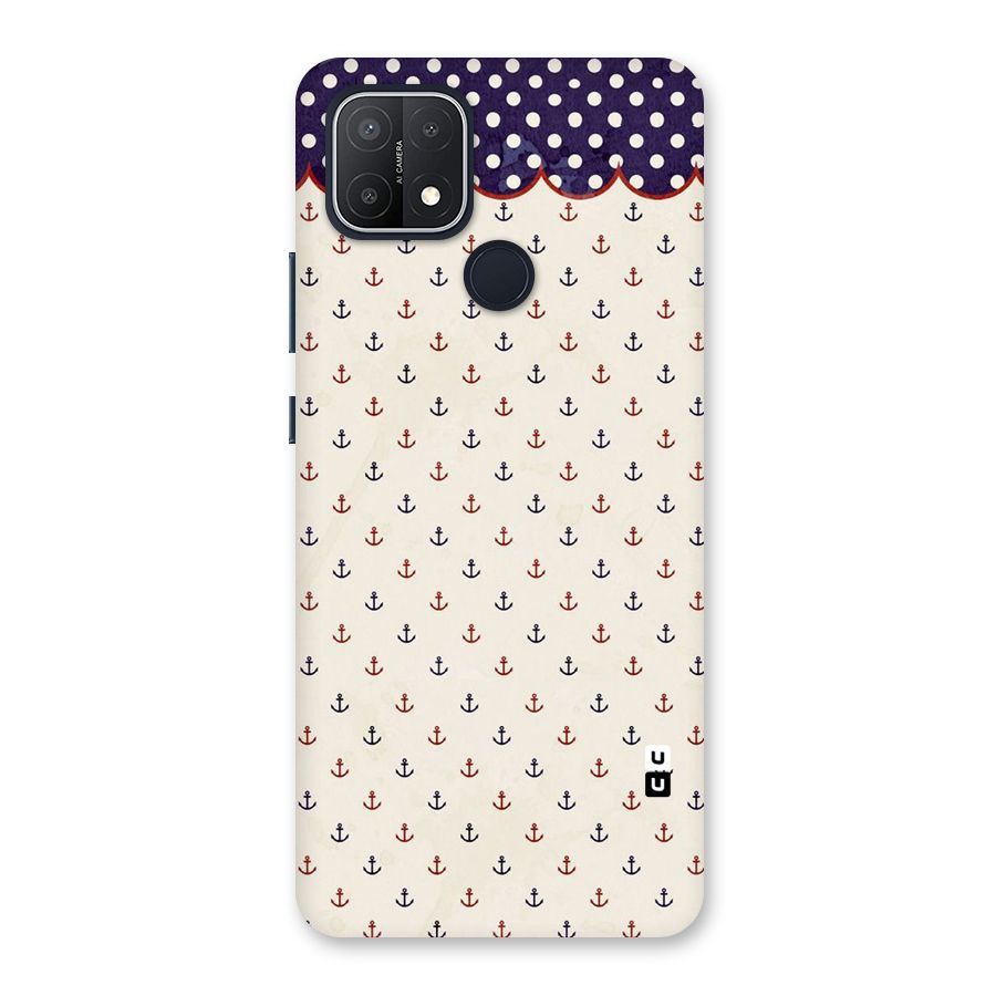 Polka Anchor Back Case for Oppo A15