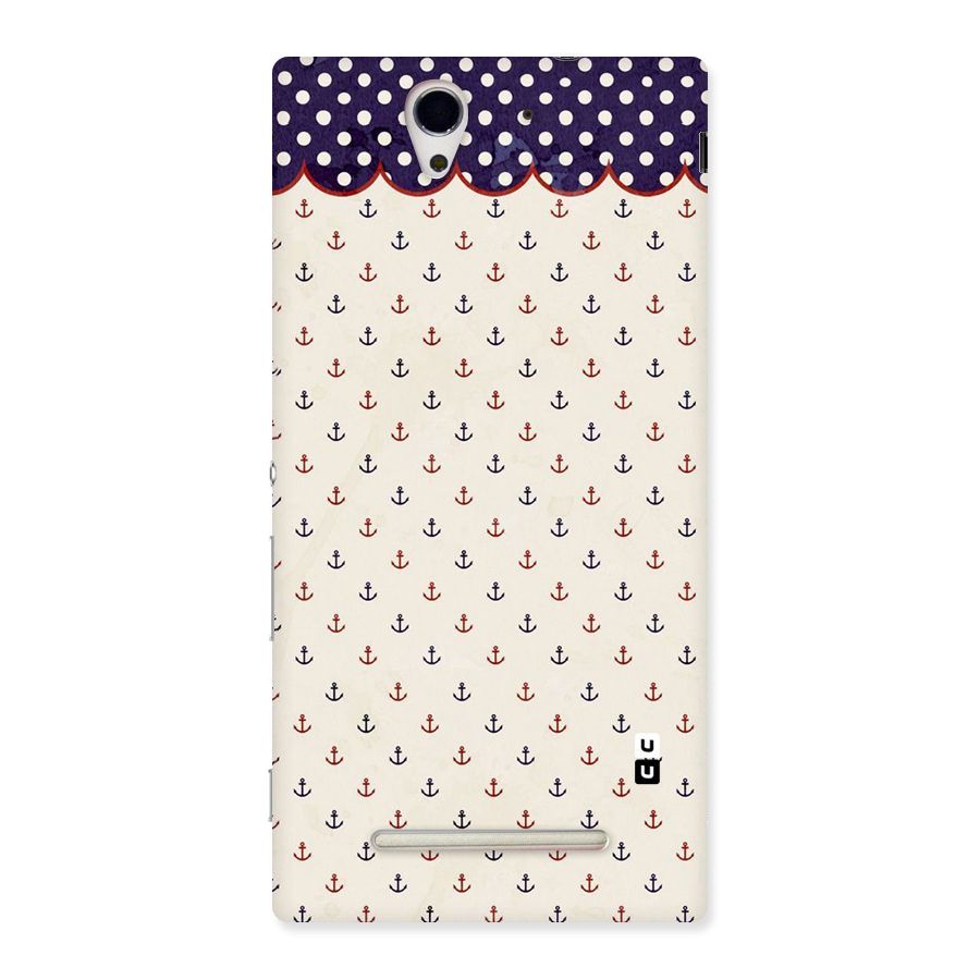 Polka Anchor Back Case for Sony Xperia C3