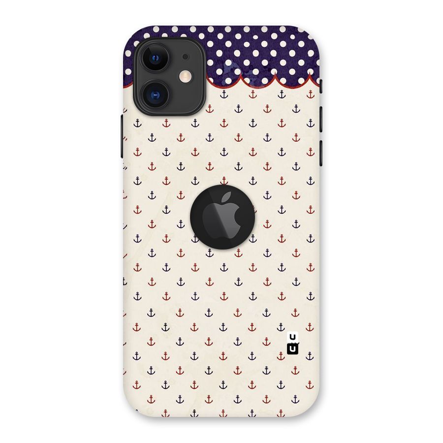 Polka Anchor Back Case for iPhone 11 Logo Cut