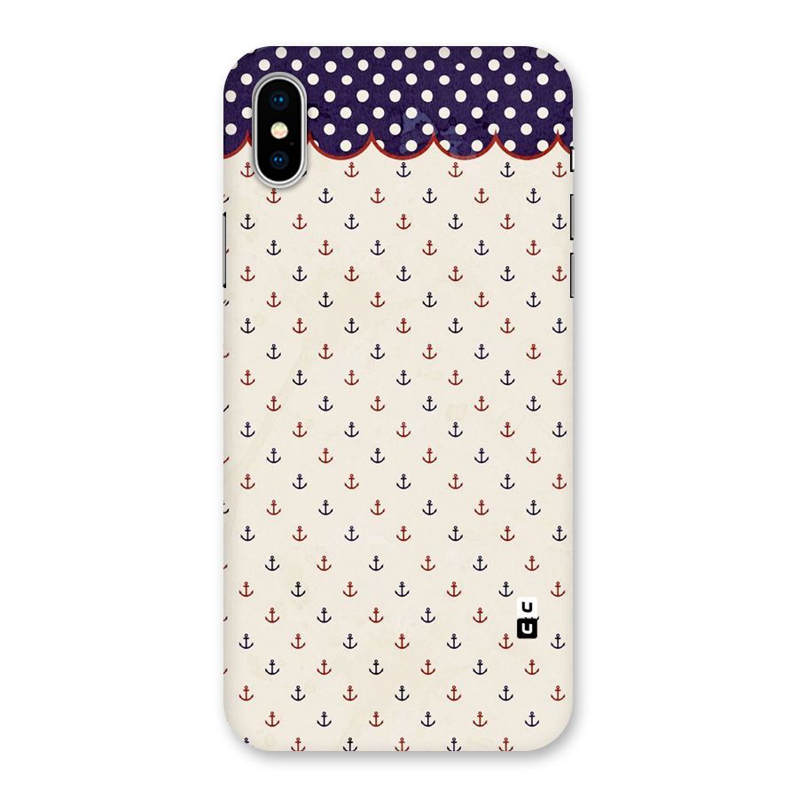 Polka Anchor Back Case for iPhone XS