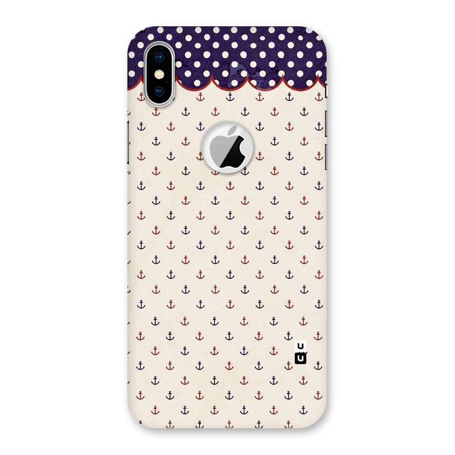 Polka Anchor Back Case for iPhone X Logo Cut