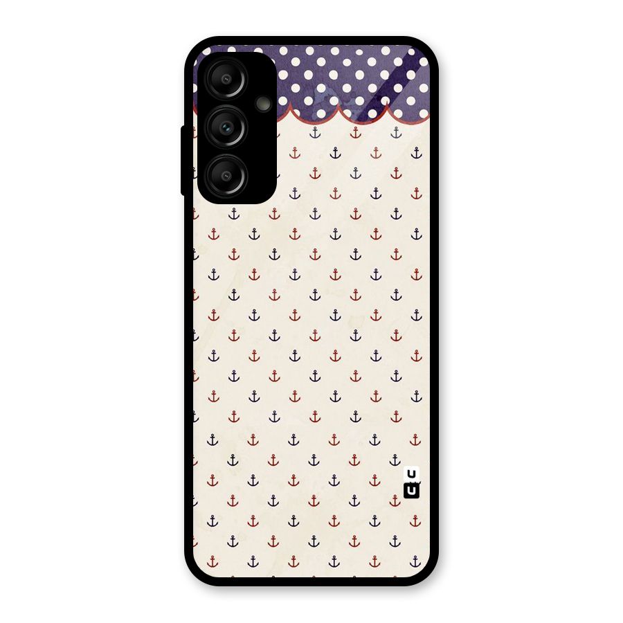 Polka Anchor Glass Back Case for Galaxy A14 5G