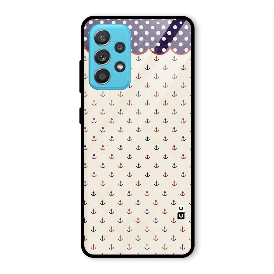Polka Anchor Glass Back Case for Galaxy A52