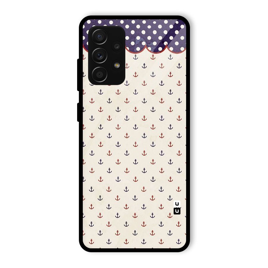 Polka Anchor Glass Back Case for Galaxy A53 5G