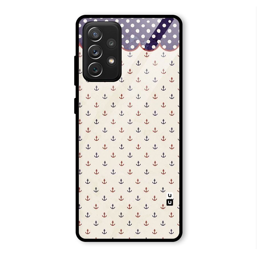Polka Anchor Glass Back Case for Galaxy A72